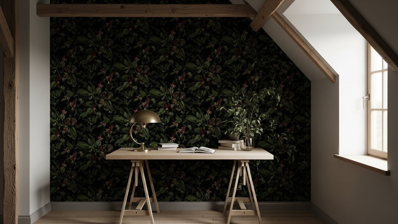 Moody Floral Wallpaper Accents