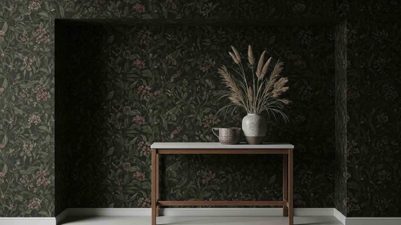 Moody Floral Wallpaper Nook