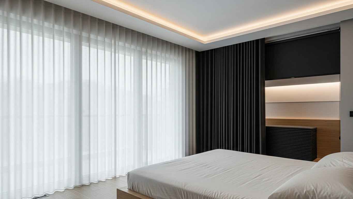 Motorized Layered Curtains