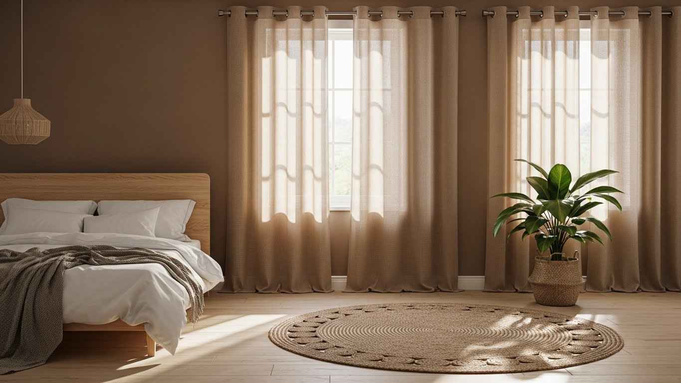 Neutral & Natural Grommet Curtain Ideas