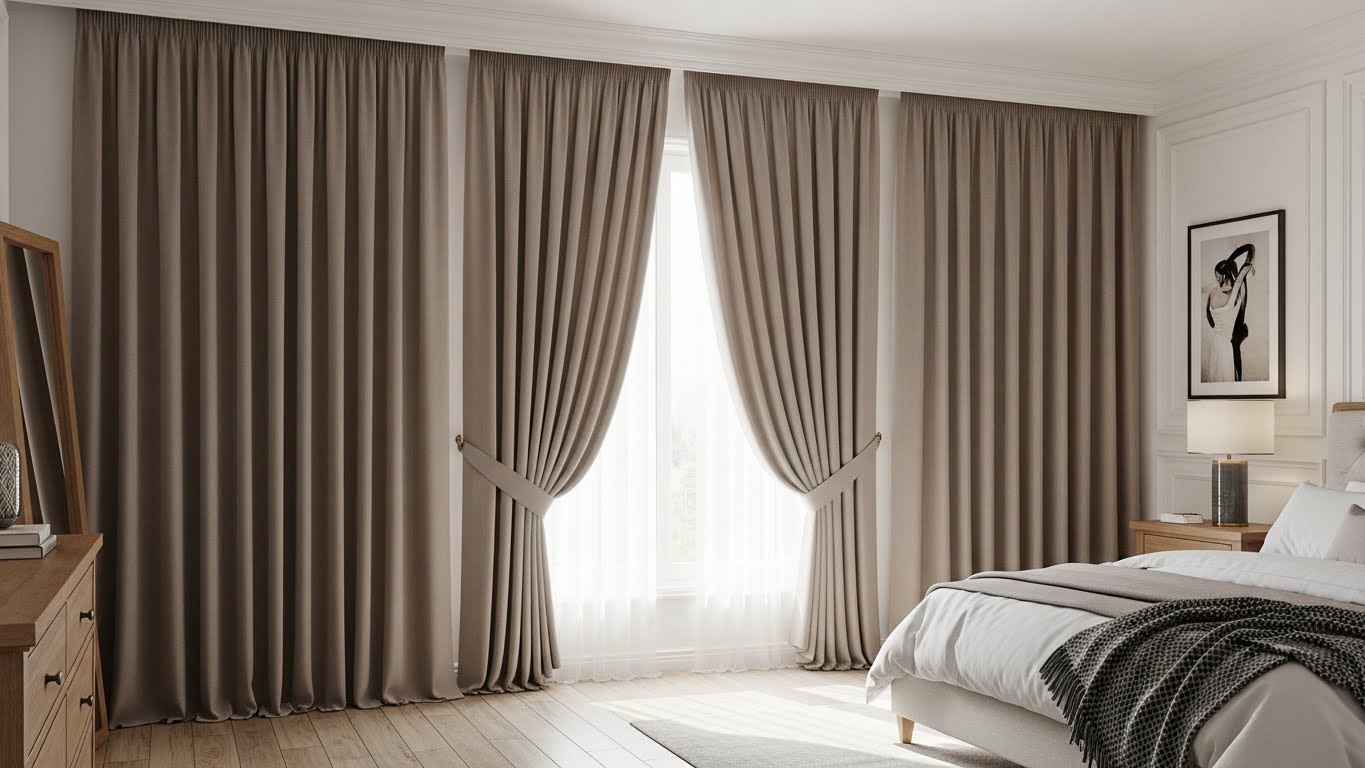 Neutral Tufted Curtains for Versatility