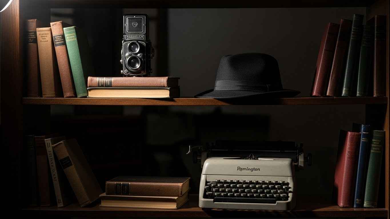 Noir-Inspired Bookcase Vignettes