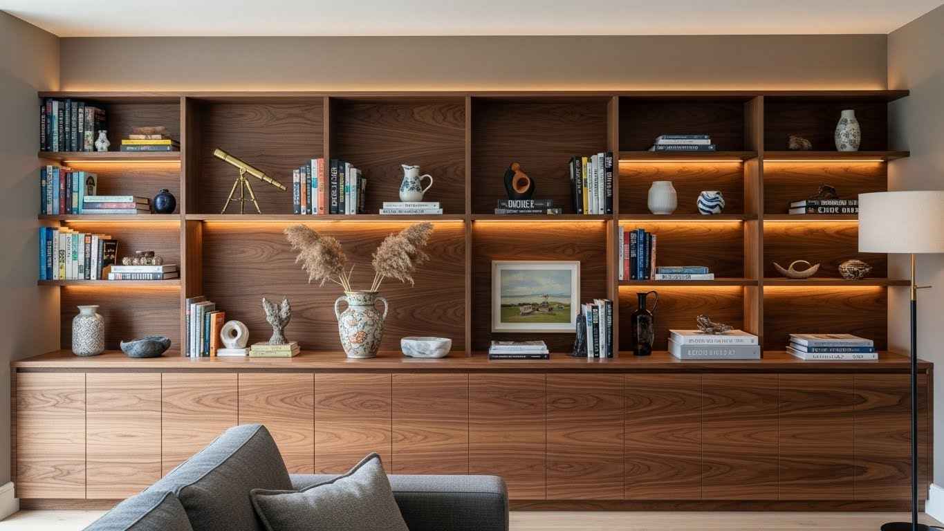 Rich Walnut Wall Unit