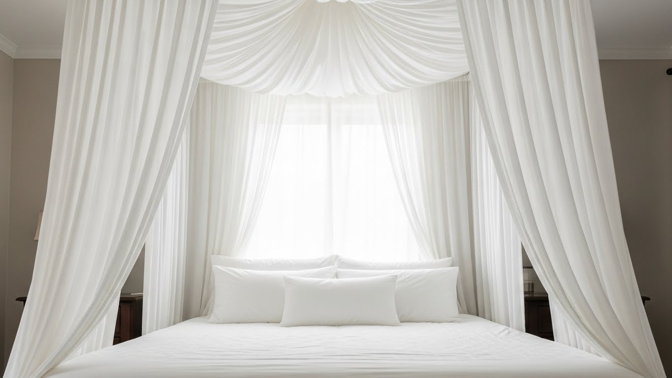 Romantic Canopy or Bed Drapery
