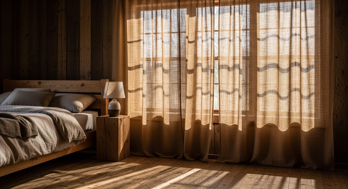 Rustic Burlap Caramel Panels