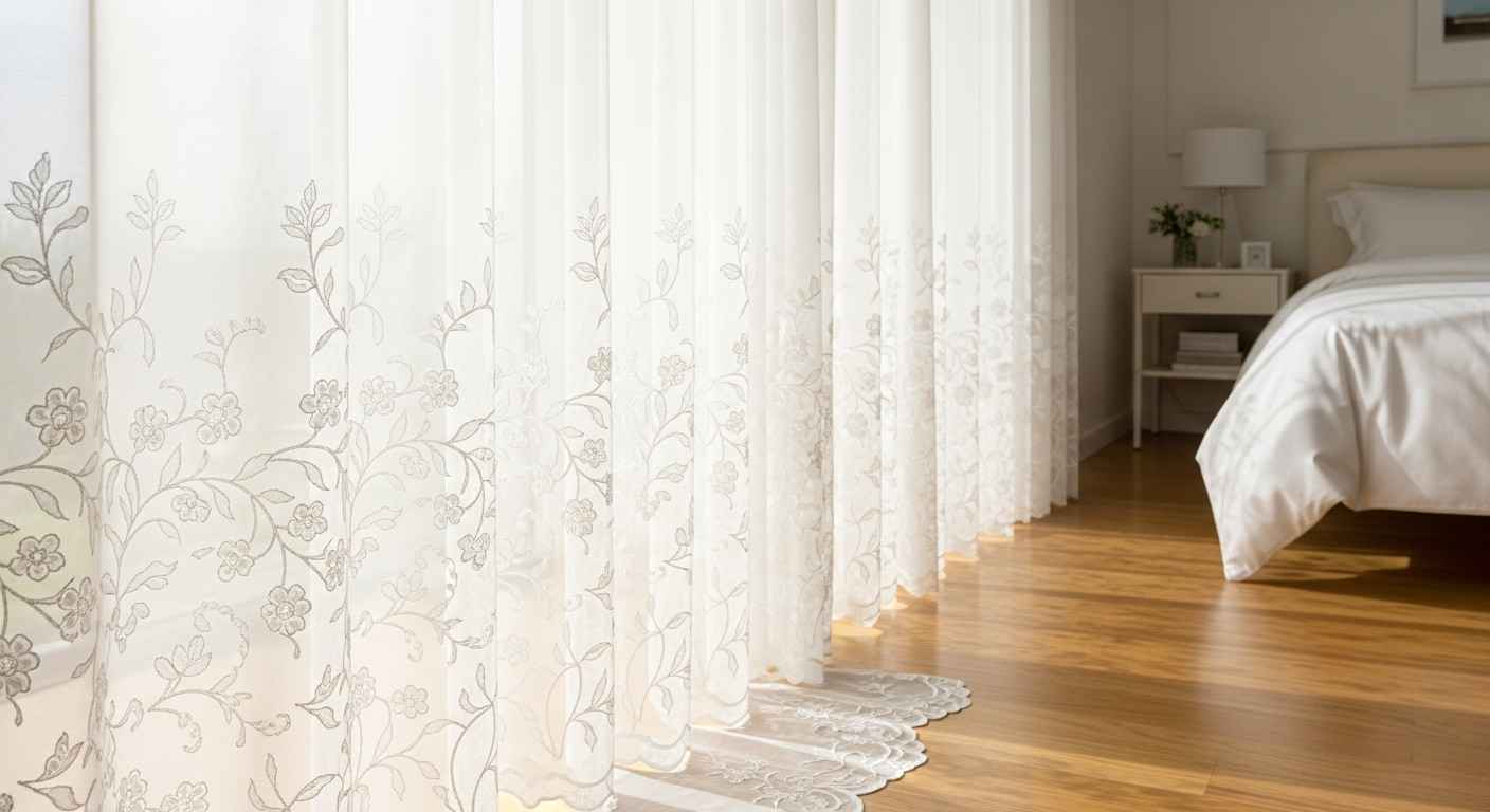 Sheer Panels with Delicate Embroidery