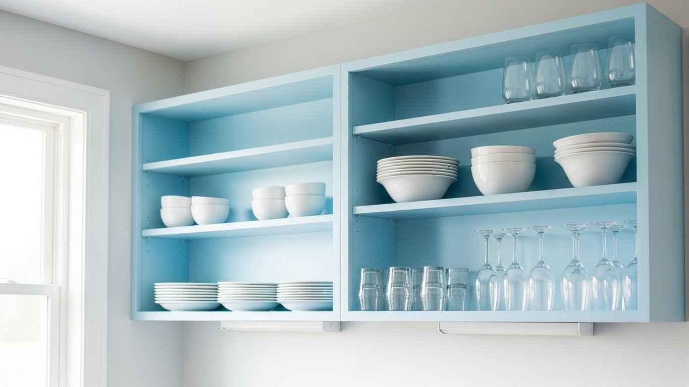 Sky Blue Open Shelving