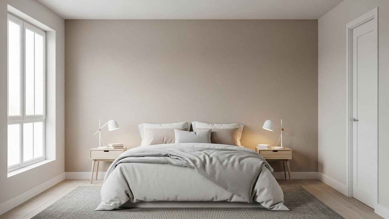Soft Beige Accent Wall Focus