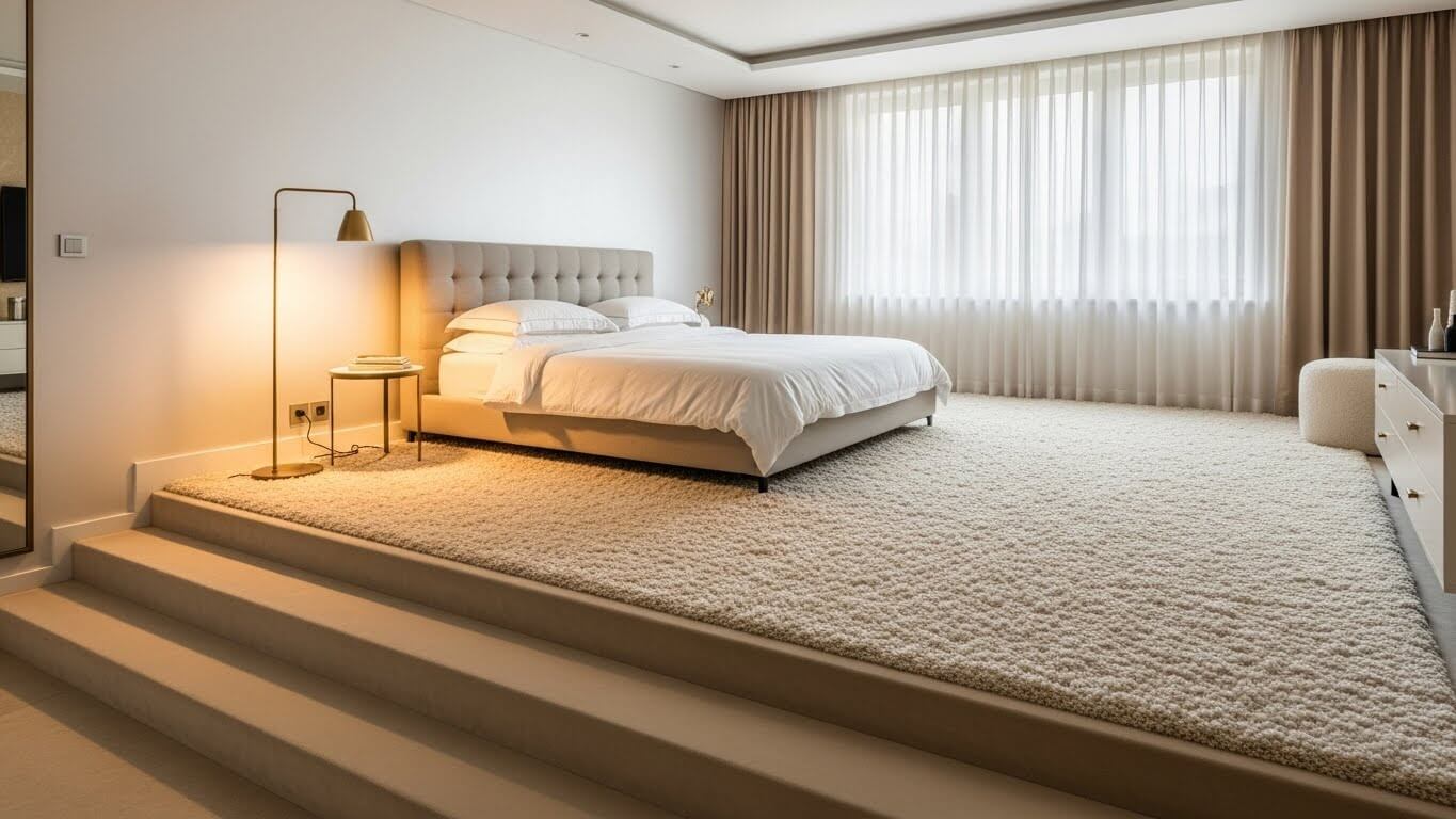 Step Down to a Plush Rug Oasis