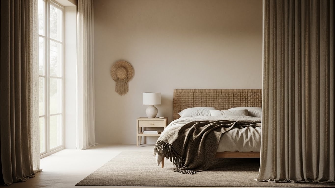 Textured Linen Drapes for a Natural Feel