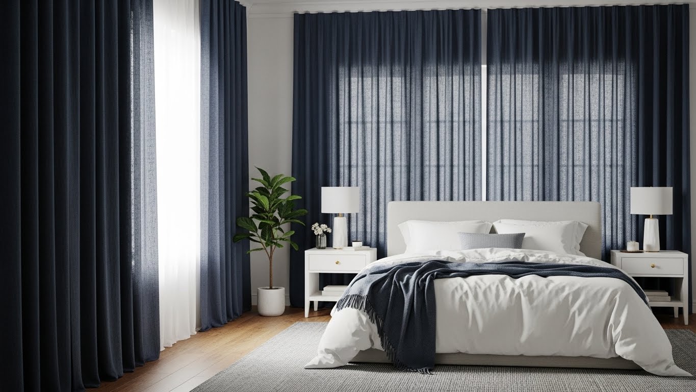 Textured Linen in Deep Navy