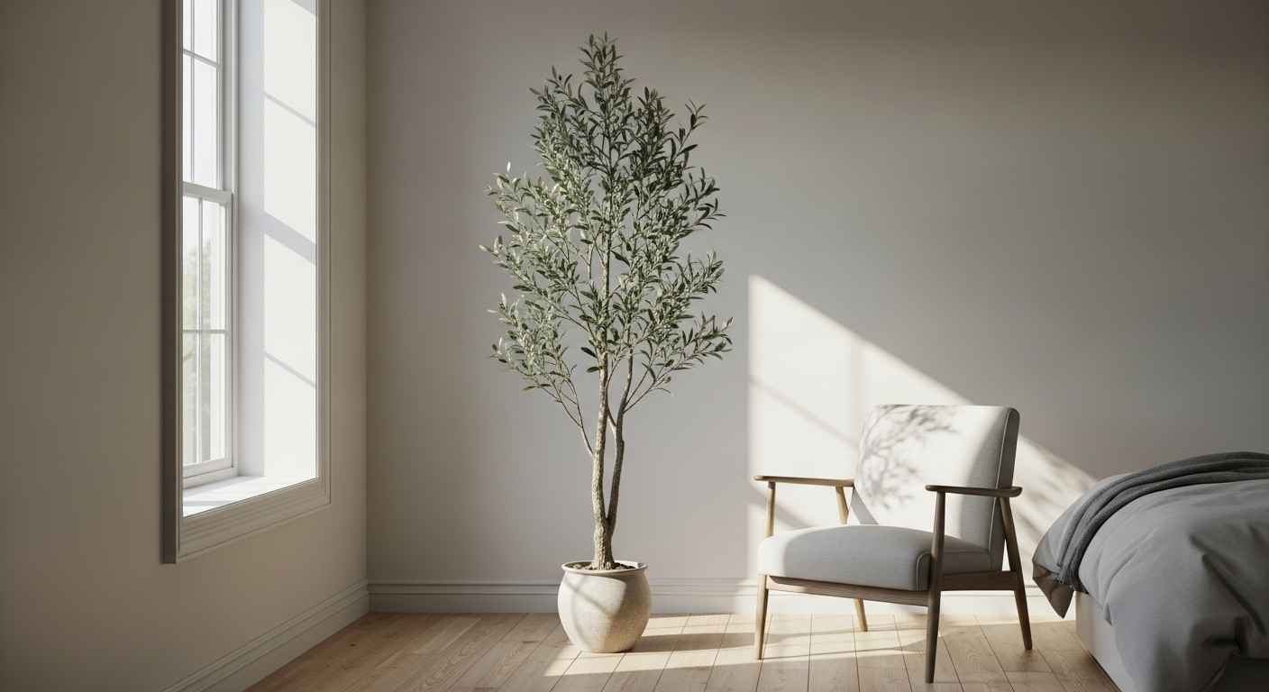 The No-Fuss Faux Olive Tree Corner