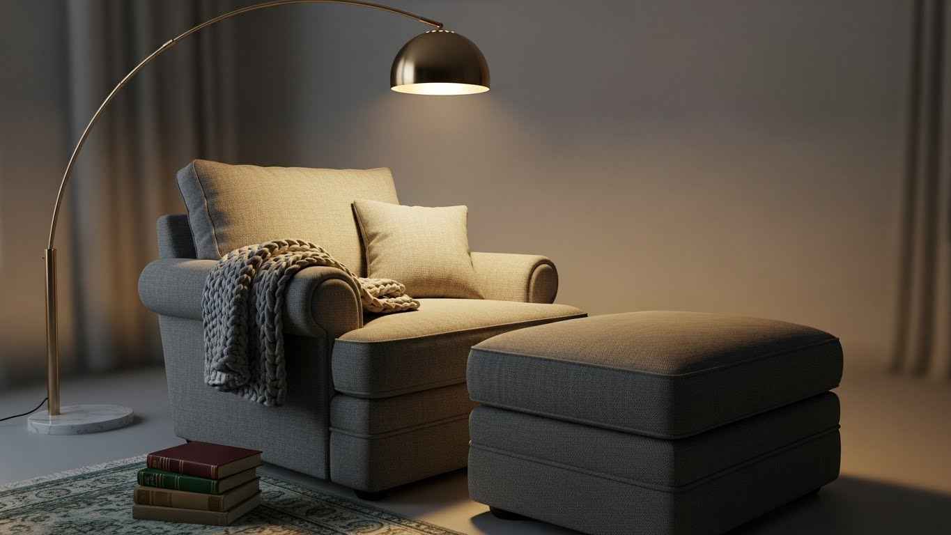 The Plush Armchair & Ottoman Combo