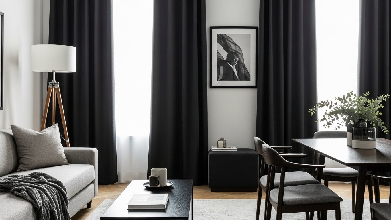 Tufted Curtains for a Modern Bedroom