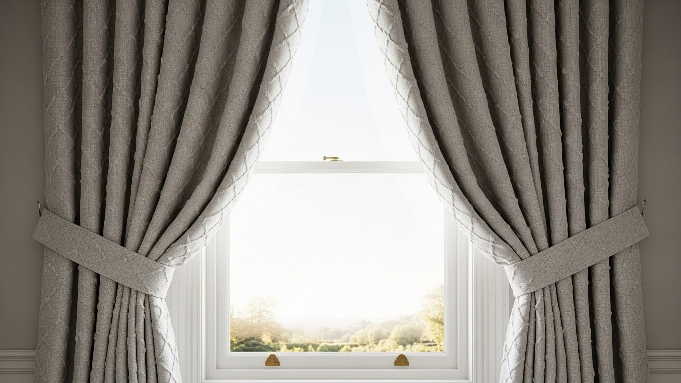 Tufted Curtains with Tie-Backs