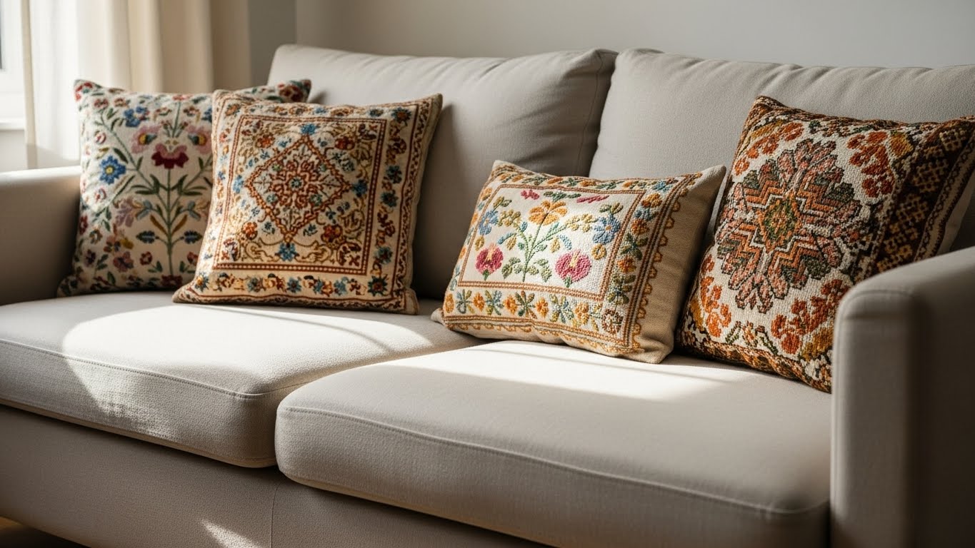 Vintage Embroidered Cushions