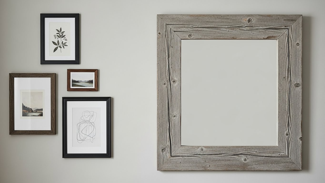 Weathered Wood Mirrors & Framed Art