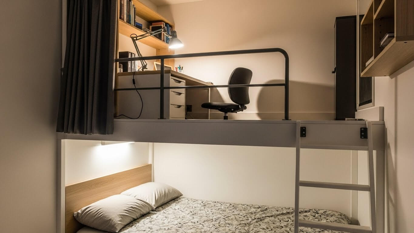Workspace Loft Above the Bed