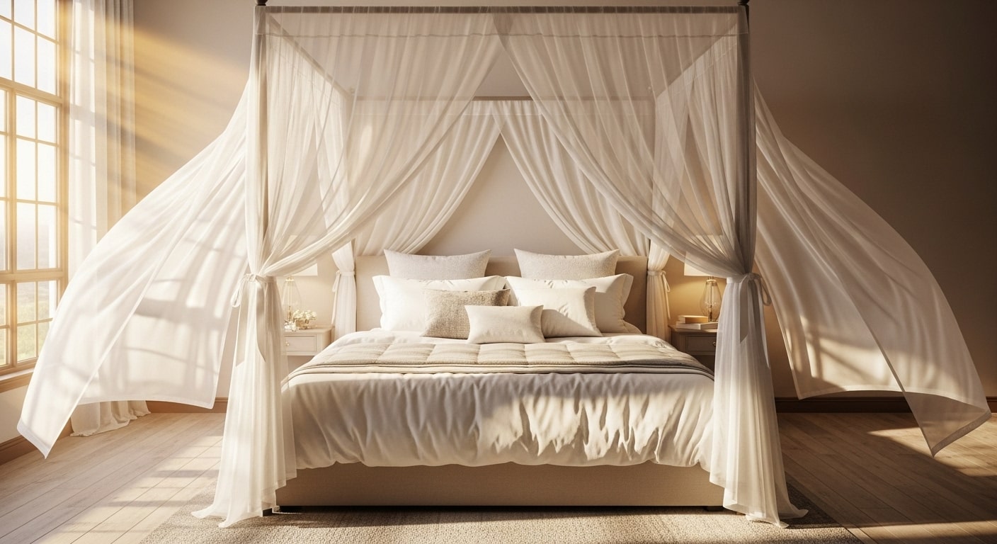 Sheer Curtains for Four-Poster Beds