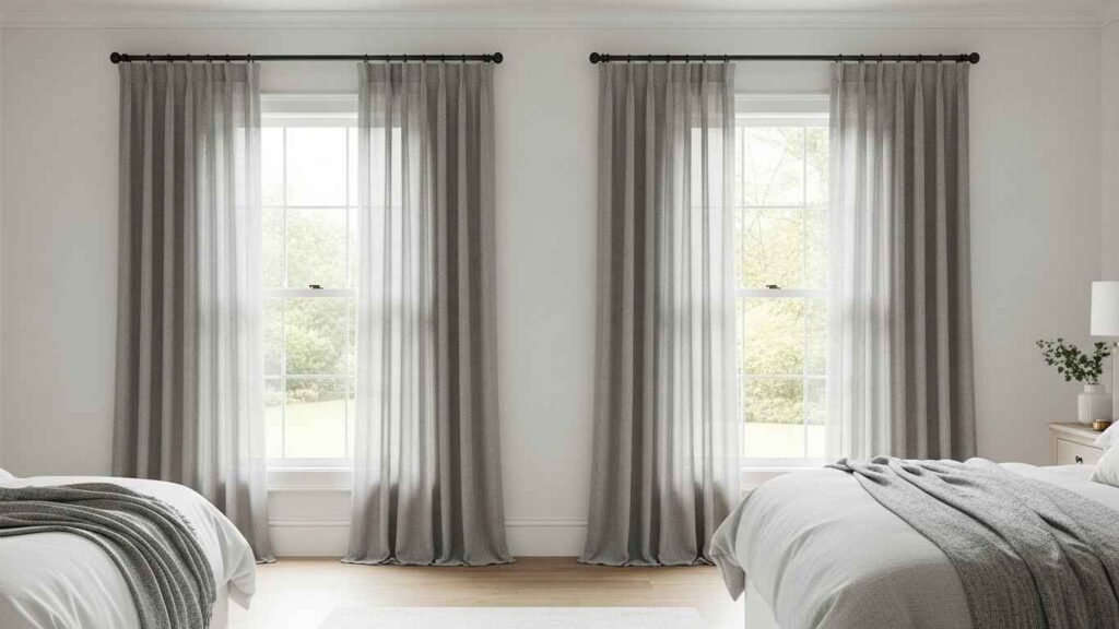20 Balanced Double-Window Bedroom Curtains That Frame The View