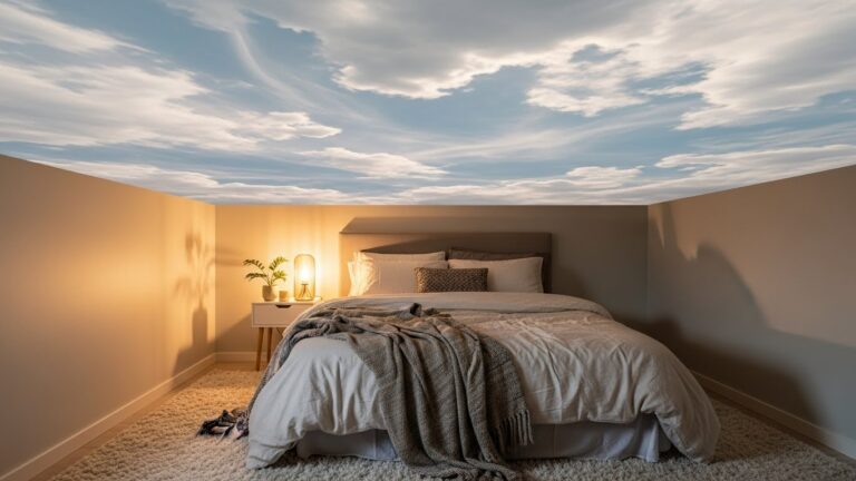 20 Cozy Bedroom Ideas with Ceiling Mural That Elevate