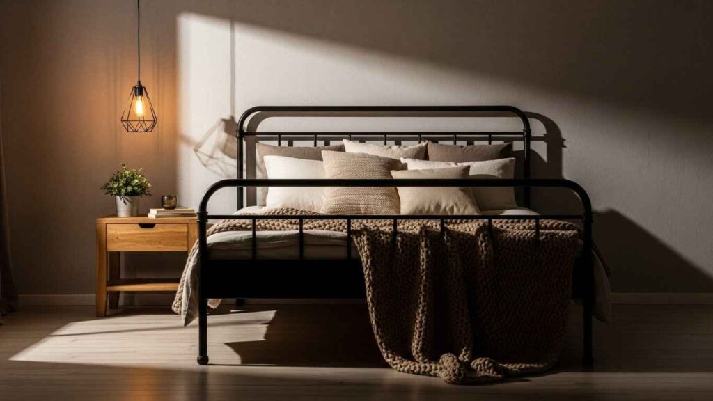 20 Cozy Bedroom Ideas with Dark Metal Accents That Add Edge & Warmth