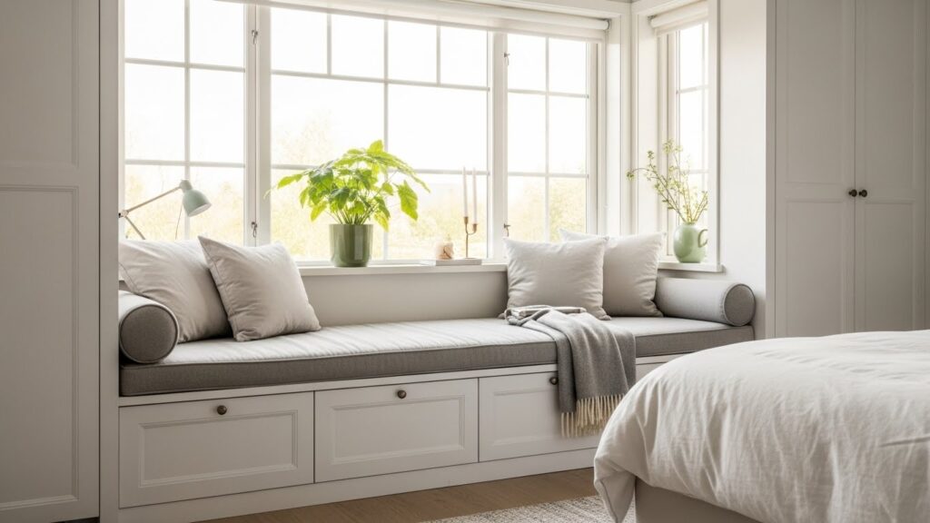 21 Built-In-Bench Bedroom Decor Ideas That Add Extra Seat & Storage