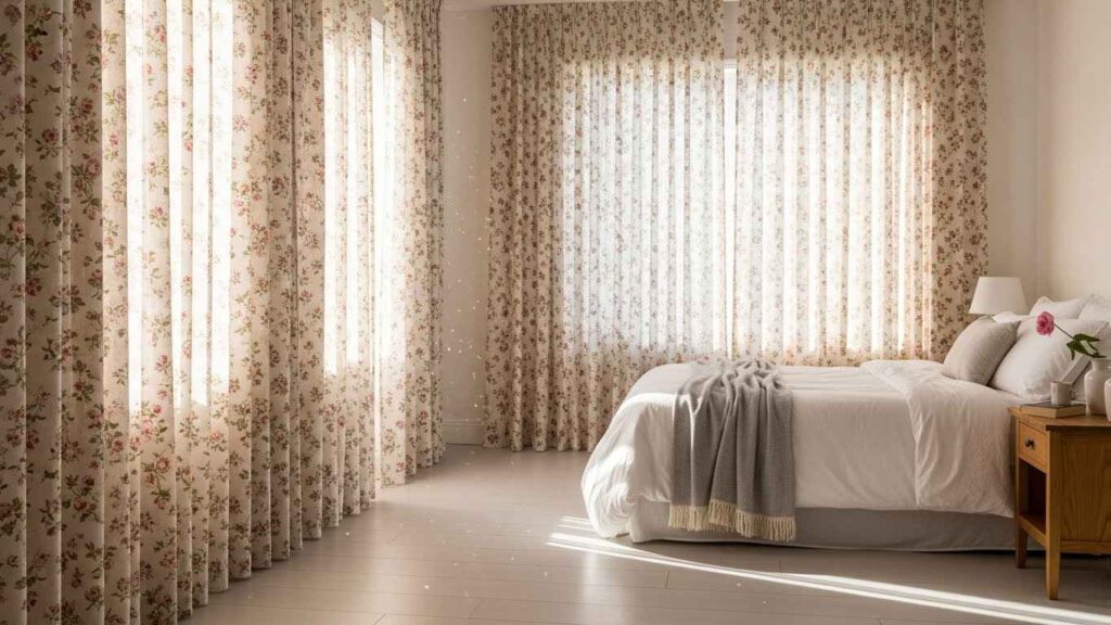 21 Romantic Floral Bedroom Curtains That Add Soft Drama