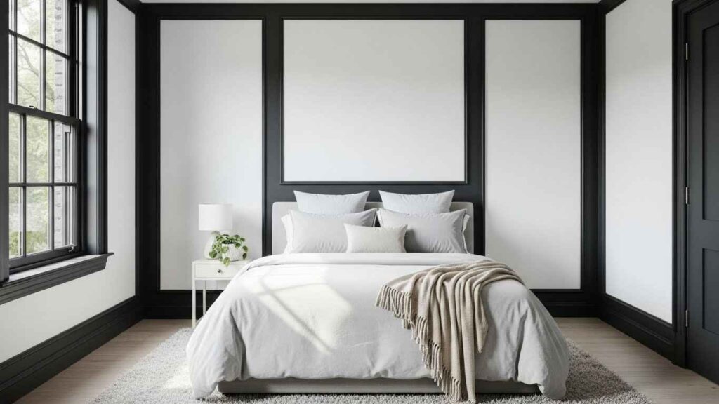 22 Guest Bedroom Ideas with Dark Trim That Frame the Space Boldly