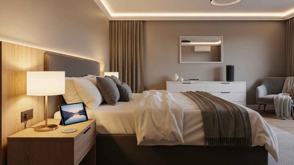 22 Smart Tech Guest Bedroom Ideas That Surprise & Delight