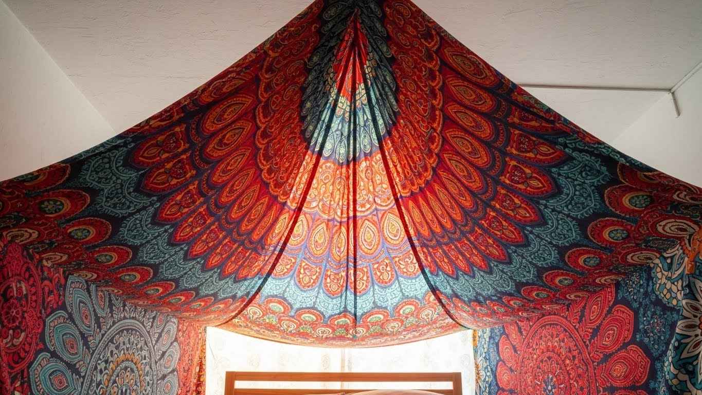 A Ceiling Full of Hanging Tapestries