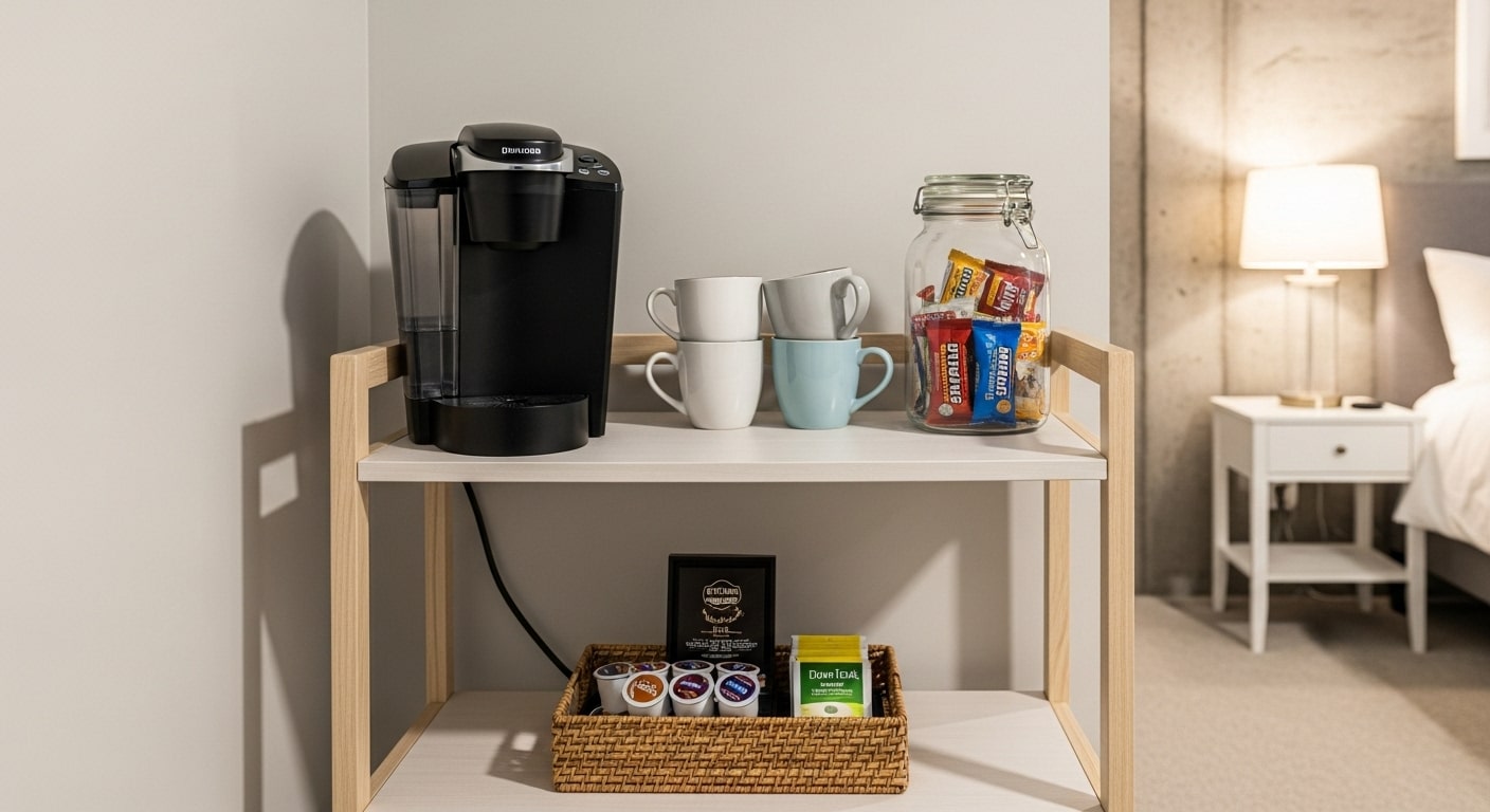 A Compact Coffee & Snack Station