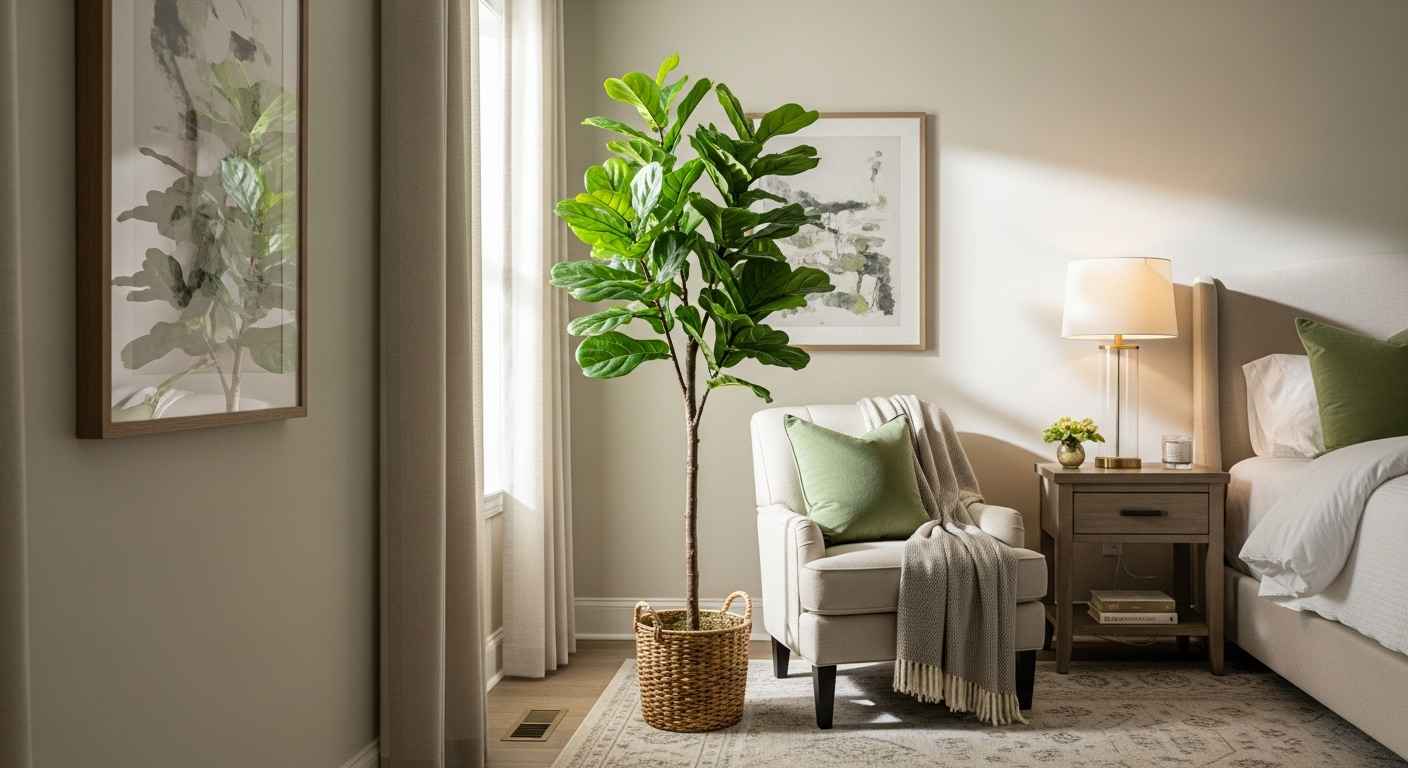 A Faux Fiddle Leaf Fig Focal Point