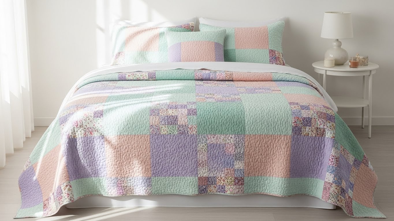A Pastel Patchwork Quilt Statement