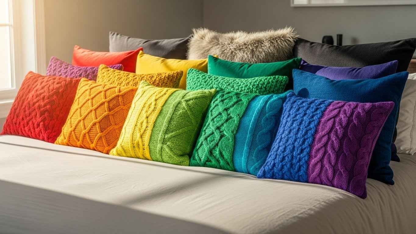 A Rainbow of Throw Pillows