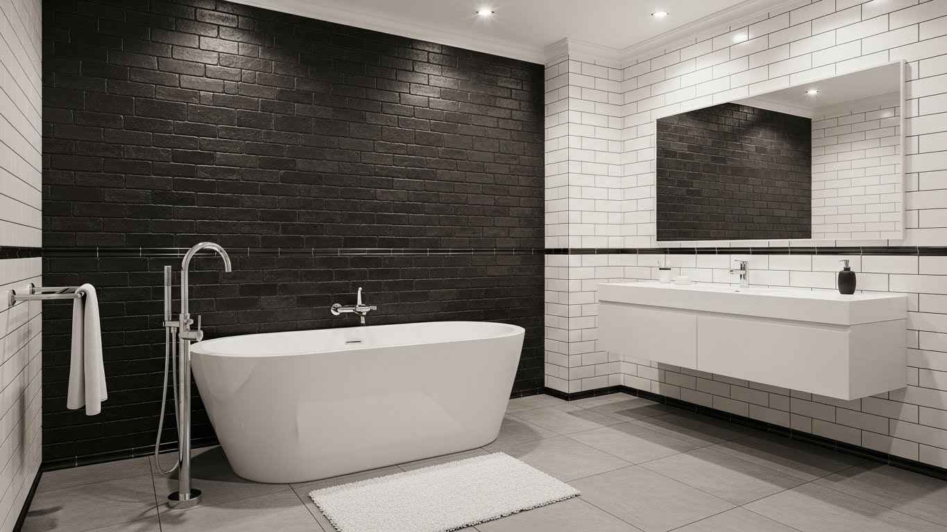 Black Brick for an Urban Bathroom