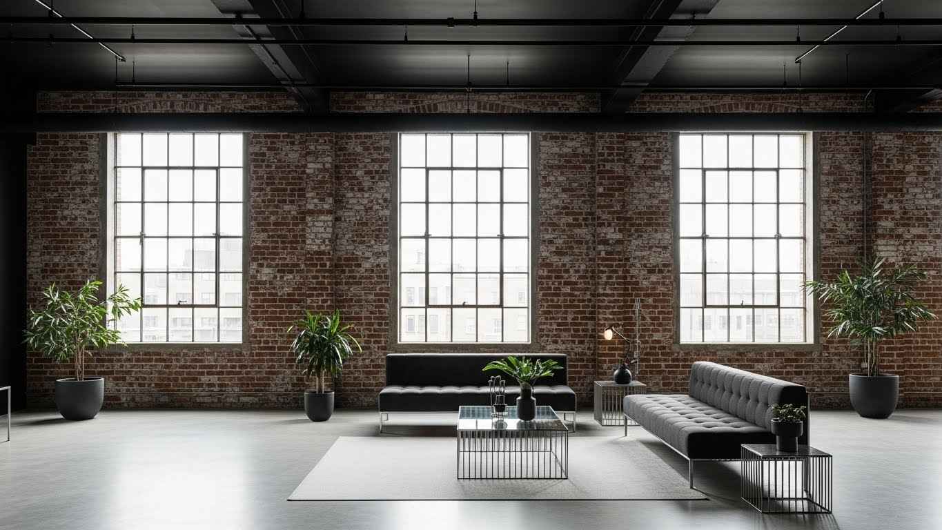 Black and Exposed Brick