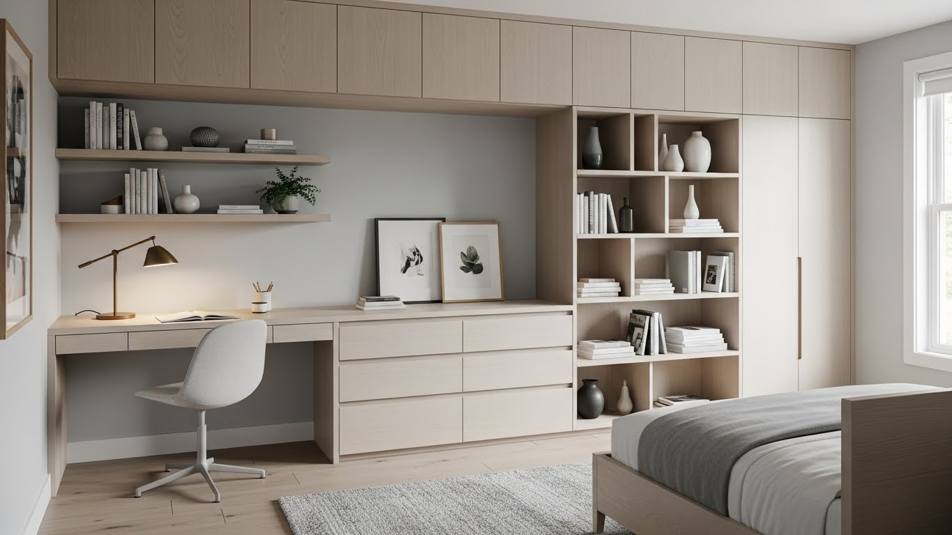 Built-In Desk and Dresser Unit