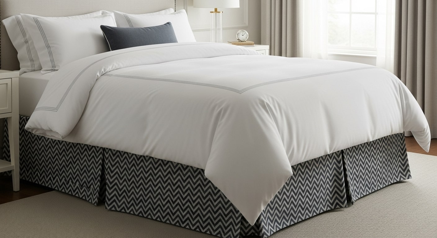 Chevron Patterned Bed Skirt