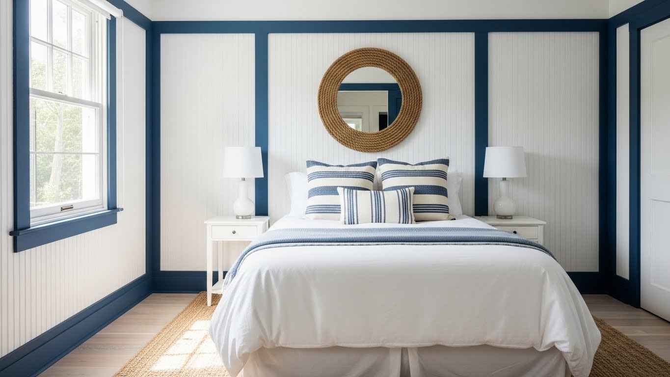 Coastal Cool with Navy Blue Trim