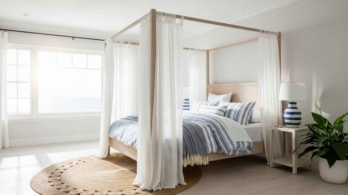 Coastal Serenity in a Canopy Bedroom