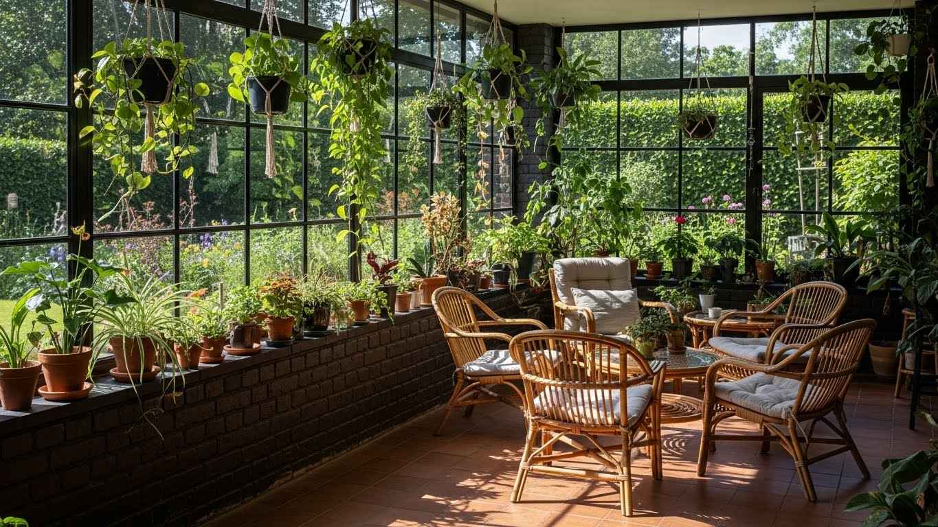 Dark Brick in a Sunroom or Conservatory