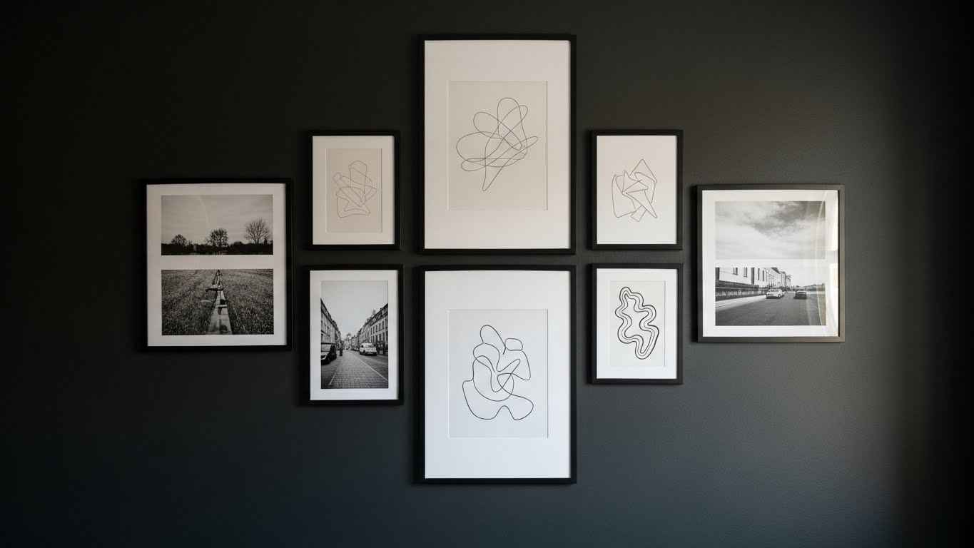 Gallery Wall with Matte Black Frames