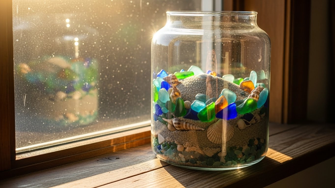 Glass Jar Beach Comb Displays