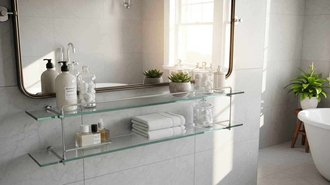 Glass Shelves for Visual Lightness