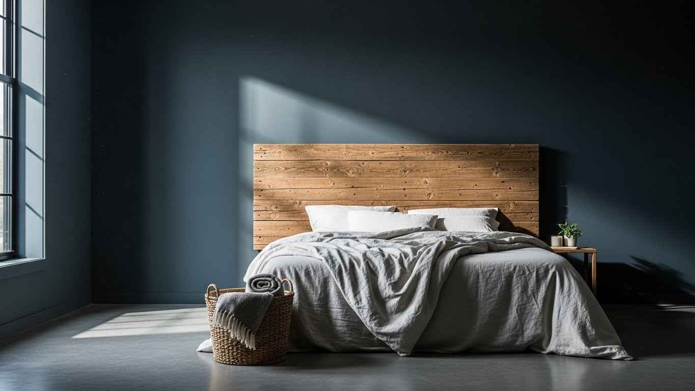Inky Slate and Rustic Wood