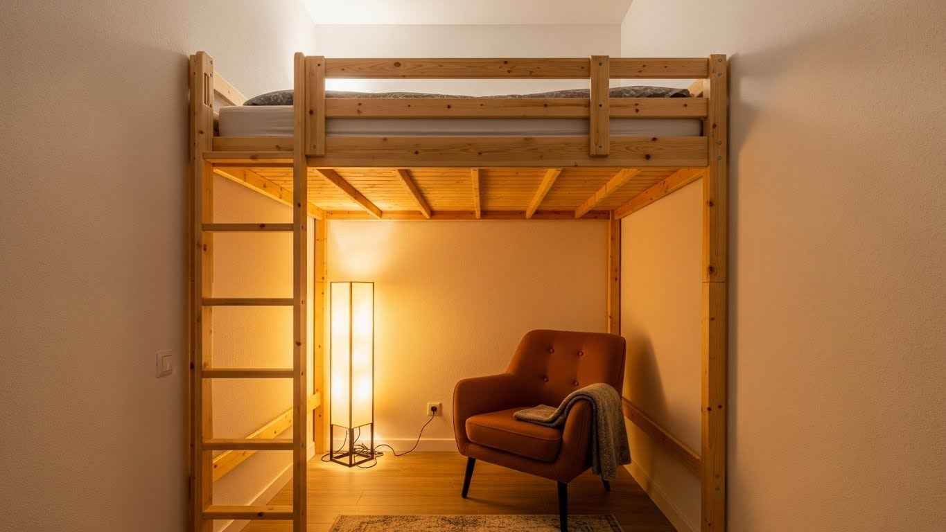 Lofted Bed for Floor Space