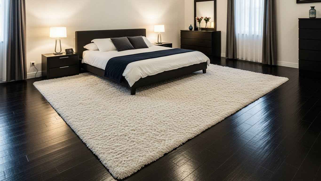Plush Rugs on Dark Wood Floors