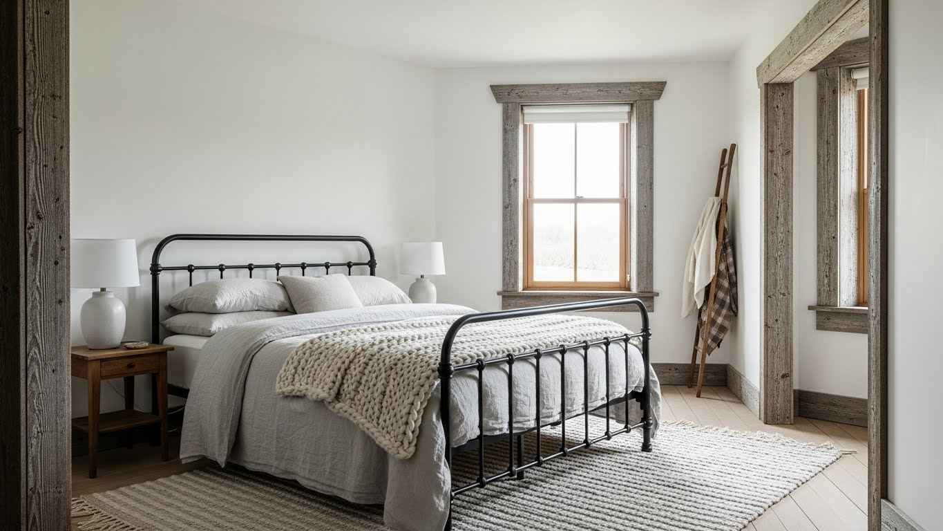 Rustic Charm with Weathered Wood Trim