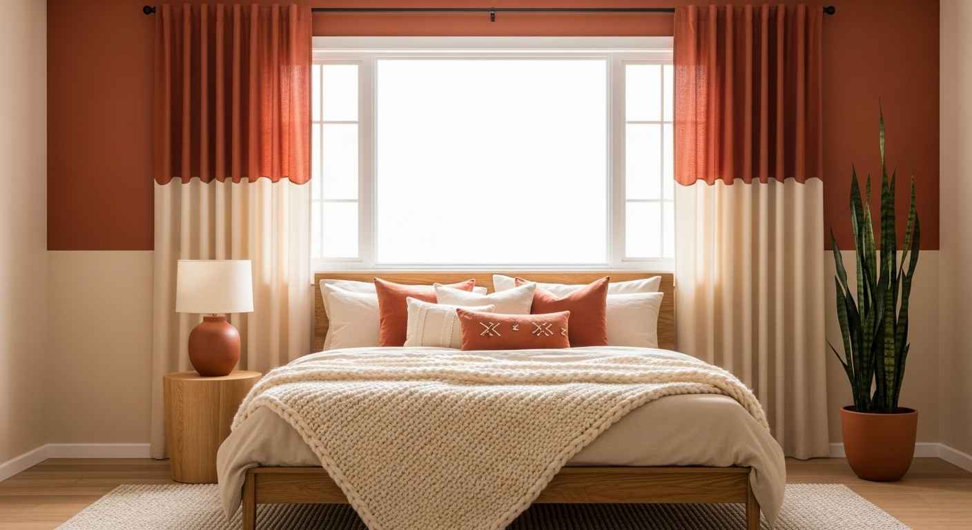 Terracotta and Cream Colorblock